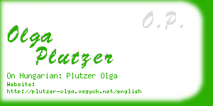 olga plutzer business card